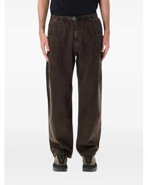 Gramicci Pantalon À Taille Ceinturée En Coton Sergé - Black