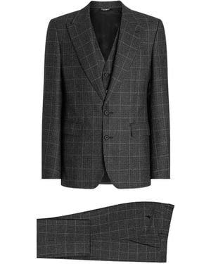 Dolce & Gabbana チェック スリーピース スーツ - ブラック