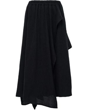 Y's Yohji Yamamoto Asymmetric Draped Pants - Black