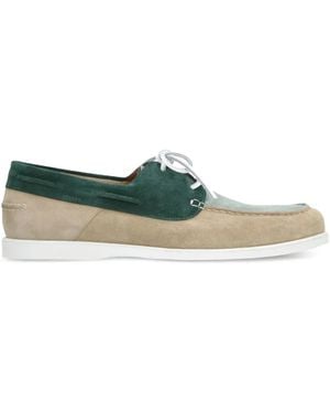 Doucal's Suede Panelled Brogues - Green