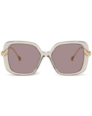 Swarovski Crystal-Embellished Square-Frame Sunglasses - Pink