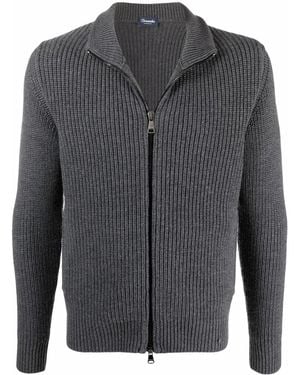 Drumohr Cárdigan de merino con cremallera - Gris