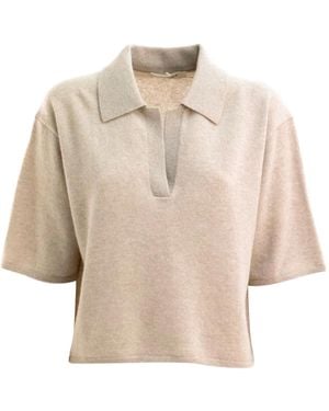 Lisa Yang Top con cuello de polo - Neutro