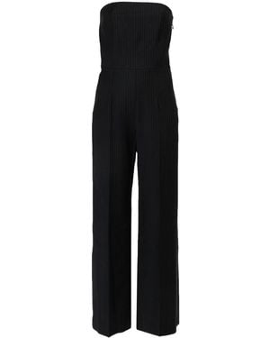 Ba&sh Phoebe Pinstriped Strapless Jumpsuit - Black