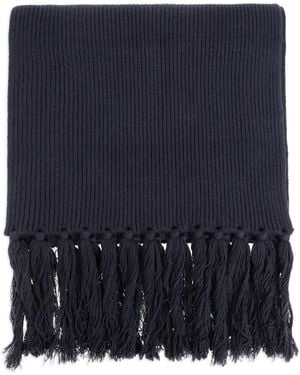 Officine Generale Fringed Wool Scarf - Blue