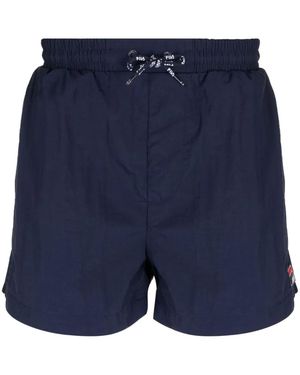 Fila Logo-Embroidered Drawstring Swim Shorts - Blue