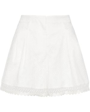 Shiatzy Chen Pantalones Cortos Plenteous Con Diseño Calado - Blanco