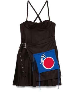 Charles Jeffrey Minikleid Mit Gestricktem Patch - Schwarz