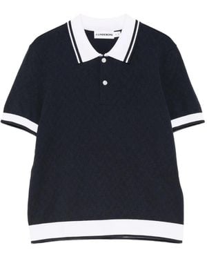 J.Lindeberg Polly Pointelle Polo Top - Blue