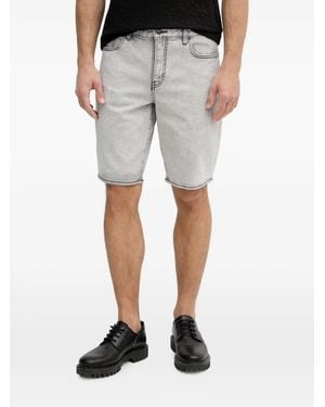 ARMANI EXCHANGE Logo-Patch Denim Shorts - Grey