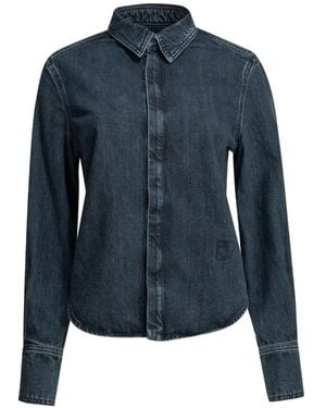 Sa Su Phi Concealed-Fastening Denim Shirt - Blue