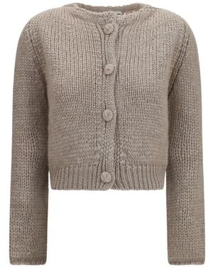 forte_forte Chunky-Knit Cardigan - Brown