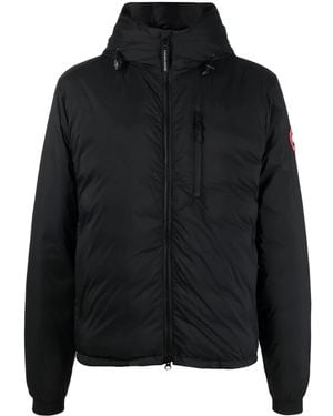 Canada Goose Matte Finish Hooded Down Jacket - Black