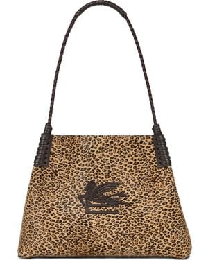 Etro Borsa Tote Libra Leopardata Piccola - Metallizzato