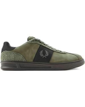 Fred Perry Logo-embroidered Suede Trainers - Green