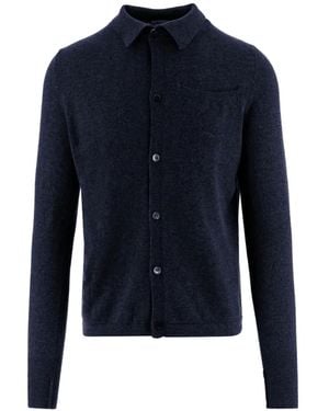Oliver Lattughi Button-Up Collared Cardigan - Blue