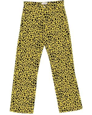 Coperni Vaqueros con estampado de leopardo - Amarillo