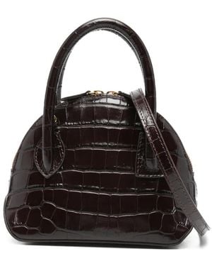 Liffner Dome Croc-Embossing Mini Bag - Black