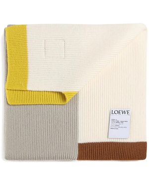 Loewe Sciarpa Con Design Color-Block - Bianco