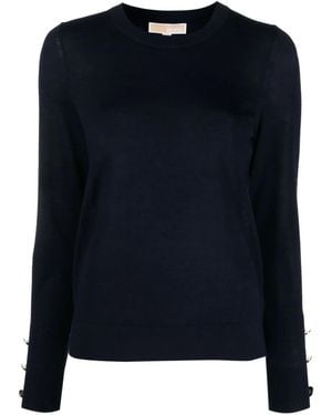 MICHAEL Michael Kors Button-Fastening Cuff Knit Jumper - Blue