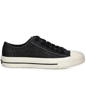 Guess Carey Monogram-Print Lace-Up Sneakers - Black