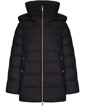 Moorer Hooded Quilted Jacket - Black