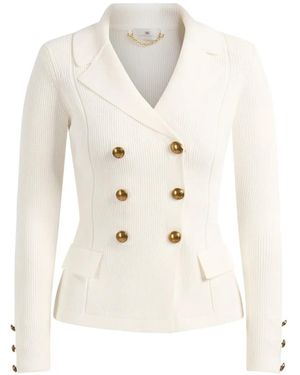Elisabetta Franchi Double-Breasted Blazer - White