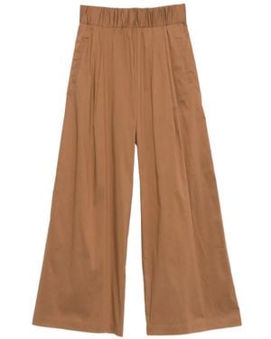 Semicouture Elasticated-Waistband Trousers - Brown