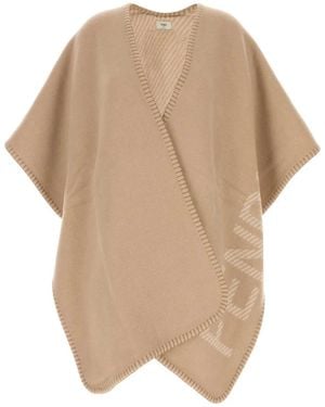 Fendi ロゴ ケープ - ナチュラル