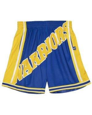 Mitchell & Ness X Nba Golden State Warriors Blown Out Fashion Shorts - Blue