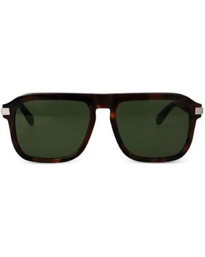 Ferragamo Eyewear Tortoiseshell-Effect Square-Frame Sunglasses - Green