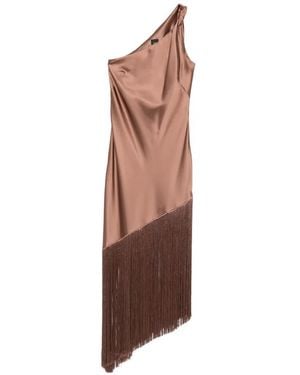 Pinko One-Shoulder Fringed Dress - Brown
