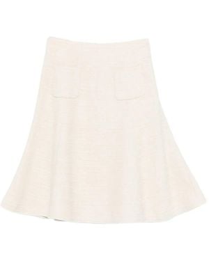 N°21 Patch Pocket Woven Midi Skirt - White