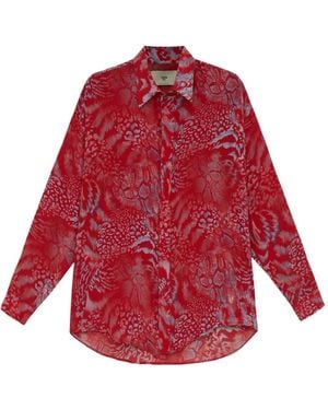 MISCI Camisa con animal print - Rojo