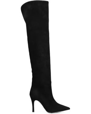 BIANCADI Pointed-Toe Over-The-Knee Boots - Black