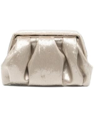 THEMOIRÈ Athena Ruched Clutch Bag - Natural