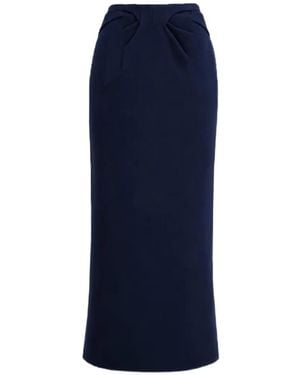 Gemy Maalouf Draped-Detail Midi Skirt - Blue