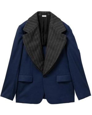 Comme des Garçons Pinstripe Panel Jacket - Blue