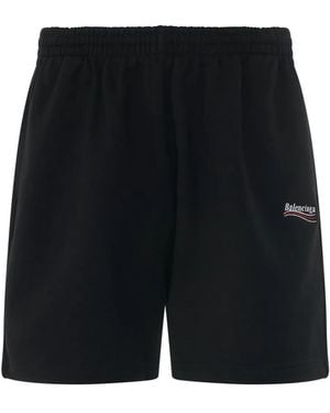 Balenciaga ロゴ スウェットショーツ - ブラック