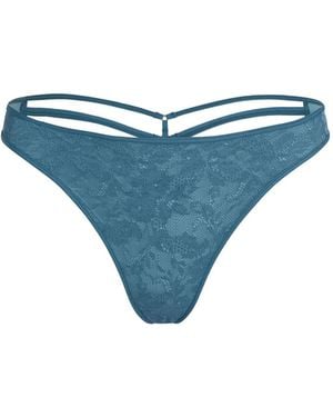 Marlies Dekkers Lace-Detail Brazilian Thong - Blue