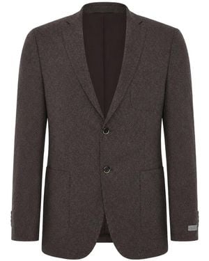 Corneliani Patch-Pockets Long-Sleeve Blazer - Black