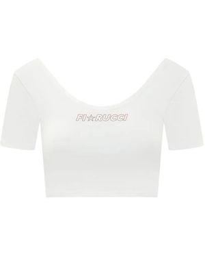 Fiorucci Logo-Print Cropped T-Shirt - White
