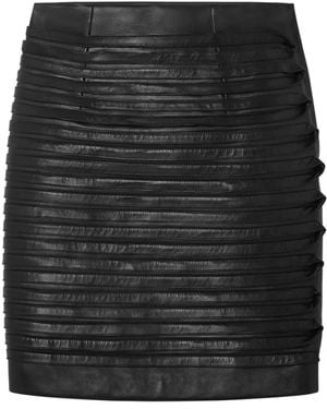Versace Leather Applique Pencil Skirt - Black