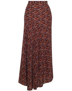 Adam Lippes Tess Geometric-Print Midi Skirt - Purple