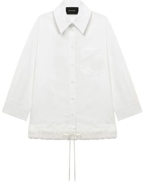 Simone Rocha Lace-Trimmed Pocket Shirt - White