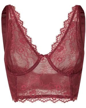 Lethicia Bronstein Alexandra フローラルレース ブラ - レッド