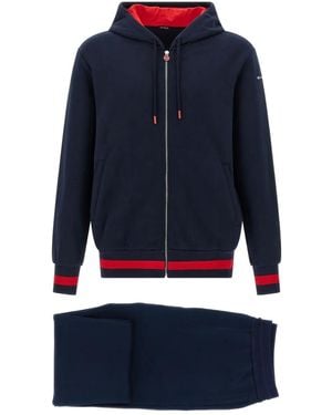 Kiton Tuta Sportiva Con Banda A Contrasto - Blu