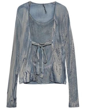 Masnada Acid-Wash Blouse - Blue