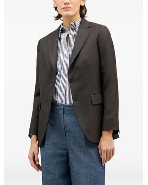 Boglioli Hopsack Buttoned Blazer - Grey