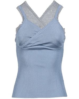 August Barron Layered Double Camisole Top - Blue